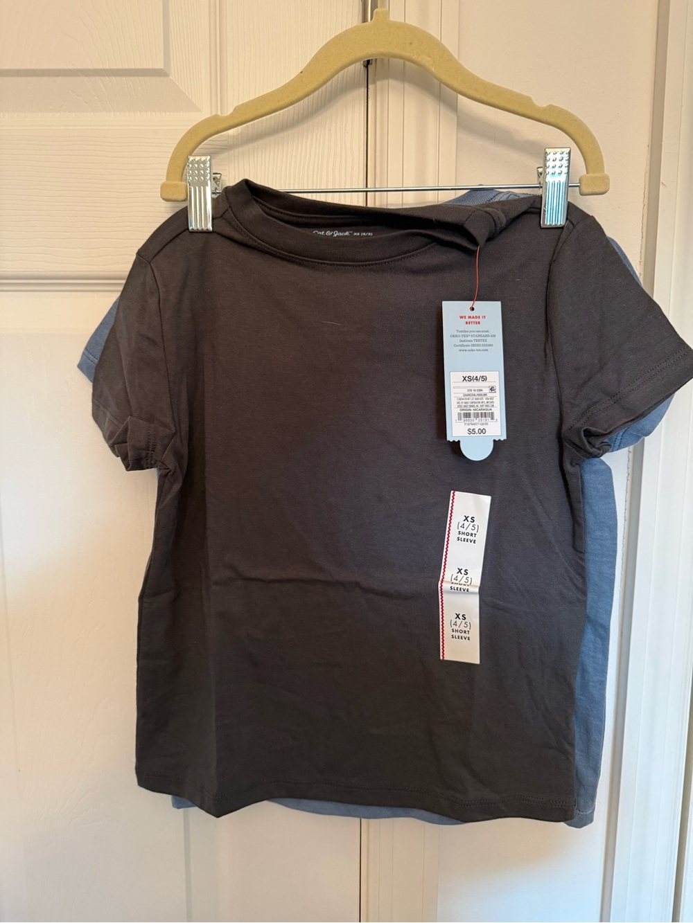 Cat & Jack Short Sleeve Tee - Charcoal